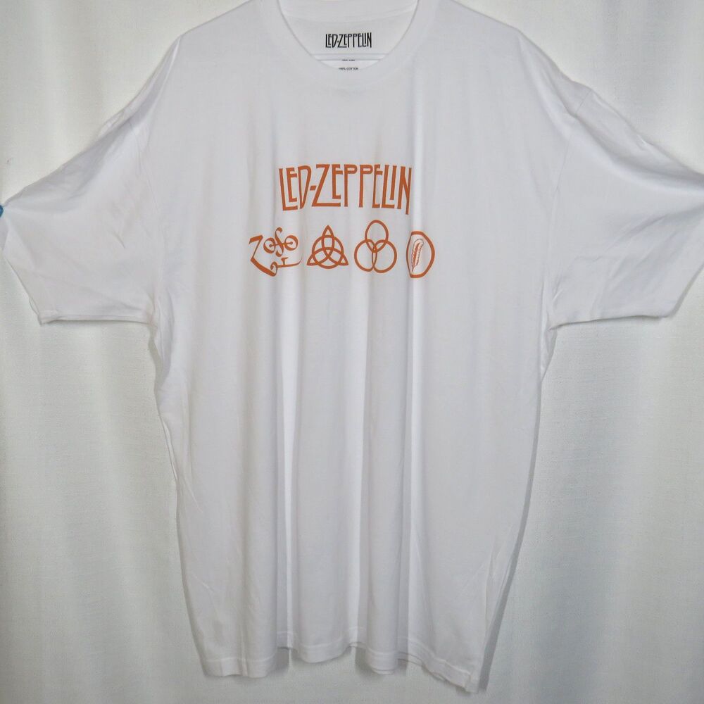 Led Zeppelin Band Tee Cotton Short Sleeve Unisex Adult Size 2XL